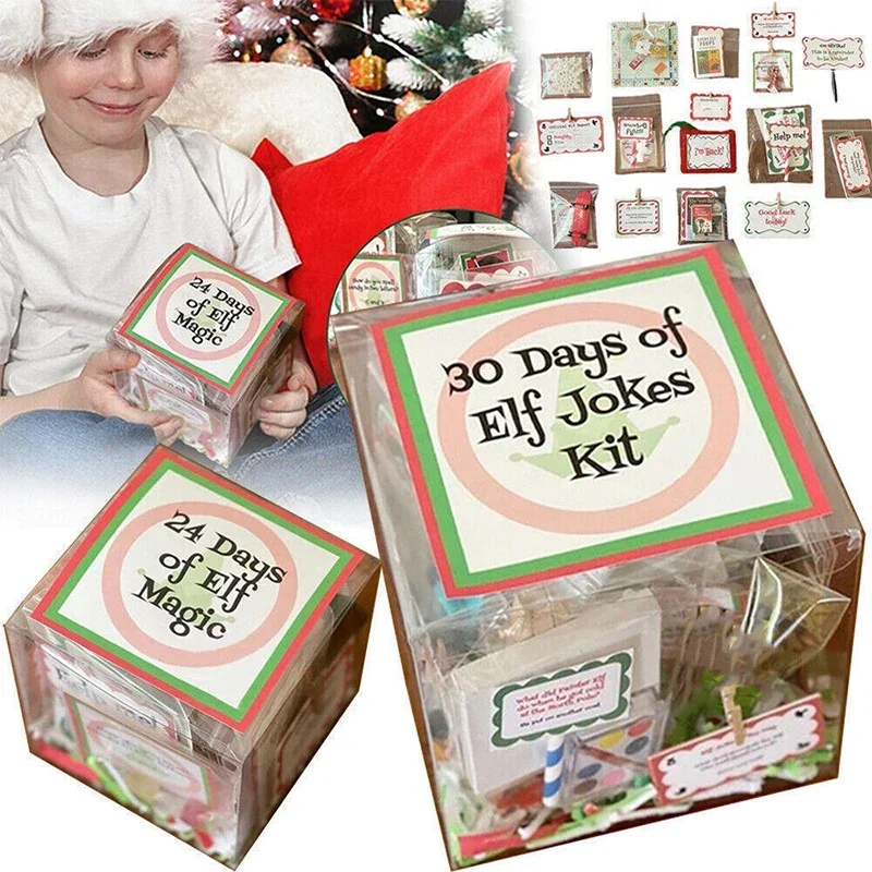 

Рождественский обратный отсчет и сюрприз на 24/30 дней, коробка для дня рождения, пустая Подарочная коробка, сюрприз для детей, семейные подарки «сделай сам» на новый год