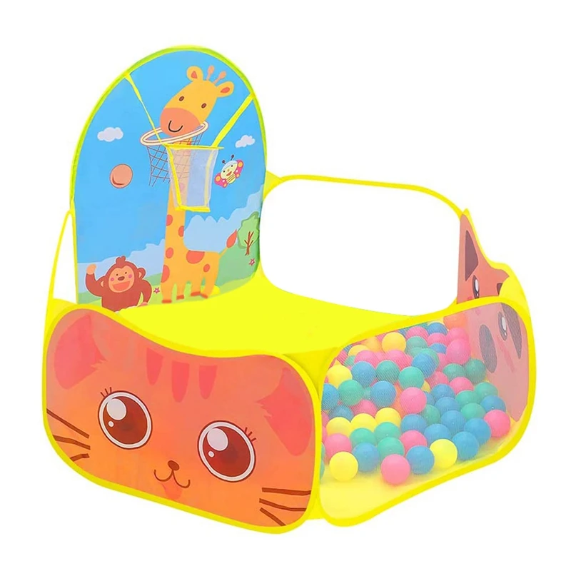 

Kid Ball Pit With Basketball Hoop Children Play Tent Toddler Ball Ocean Pool Baby Crawl Playpen (Balls Not Included)