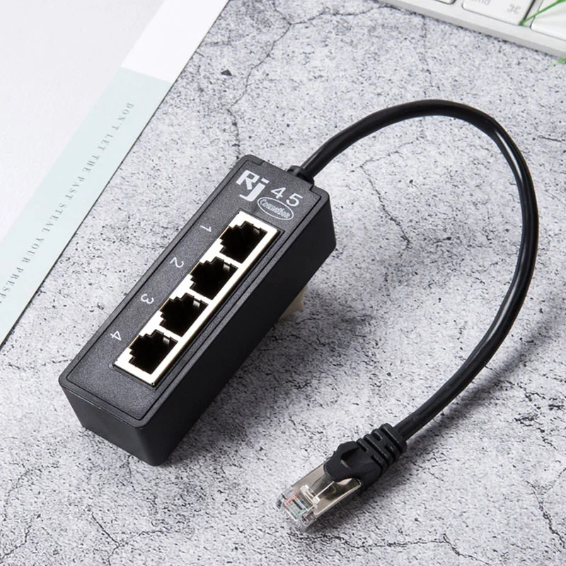 

4 In 1 RJ45 LAN Connector Ethernet Network Splitter Adapter Cable 1 Male To 4 LAN Port For Networking Extension Accessories