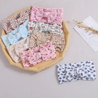 printed cable knit baby headbands for children elastic baby girl turban kids hair bands newborn bows headwrap hair accessories