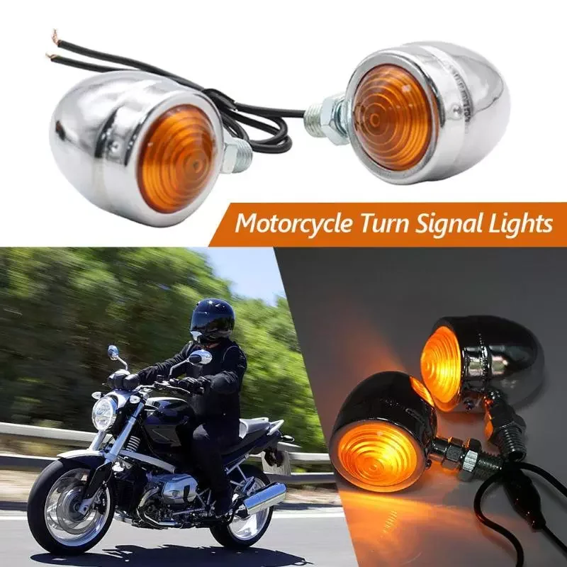 

Pair Universal Motorcycle AMBER & Black Mini LED Turn Signals Brake Running Lights Turn Signals Indicators Hot