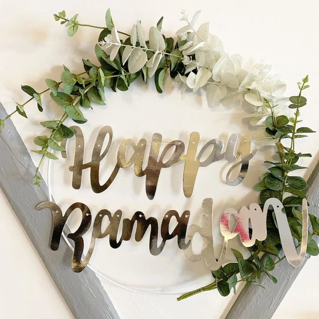 ИД Мубарак деревянное подвесное украшение с металлическим кольцом для Рамадана