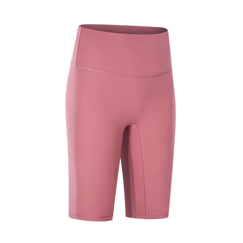 T-line Double-sided Brushed Yoga Leggings Mid-pants Stretch Slim Spring and Summer Outdoor Sports Five-point Pants for Women