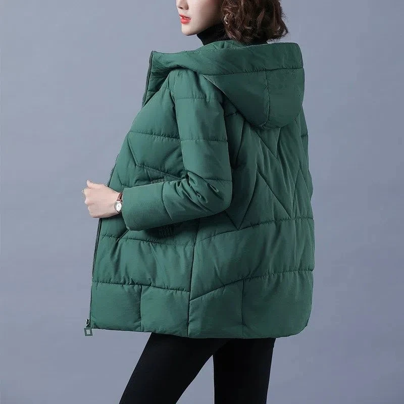 

Женская зимняя куртка, женская теплая утепленная парка с капюшоном, новинка зимы 2023, свободная хлопковая куртка, женское длинное женское хлопковое пальто приблизительно 4xl