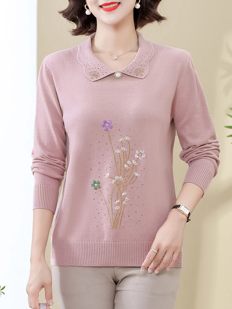 

Sweater Women Autumn Spring Long Sleeve Pullover Top Femme Women Clothing Print Knitted Casual Slim Sweaters For Women