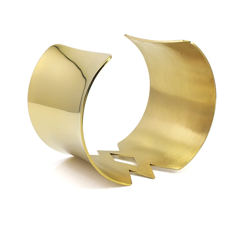 Панк большой толстый манжет золотые украшения шириной 4 6 см любовный браслет