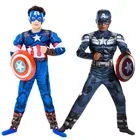 Комбинезон для мальчиков, Капитан Америка, с принтом Мстителей, супергероев, маска на Хэллоуин, щит солдата