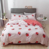 bed sheet pillowcases slips home textile king double twin 3 4pcs bedding sets kid teen bedlinen blue stripe duvet cover