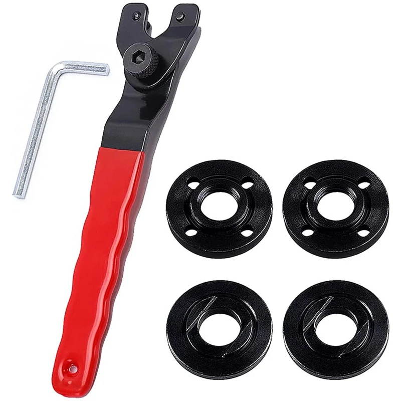 

5/8-11 Grinder Nuts With Adjustable Spanner Wrench, Angle Grinder Attachments For Dewalt Ryobi Makita