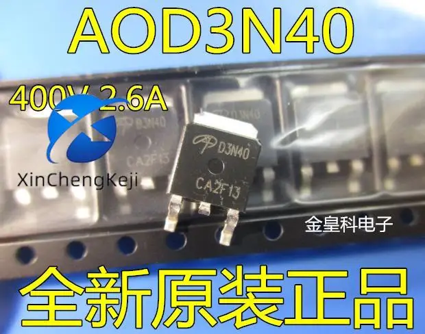 

30pcs original new AOS AOD3N40 D3N40 MOS triode 400V 2.6A TO-252 A0D3N40