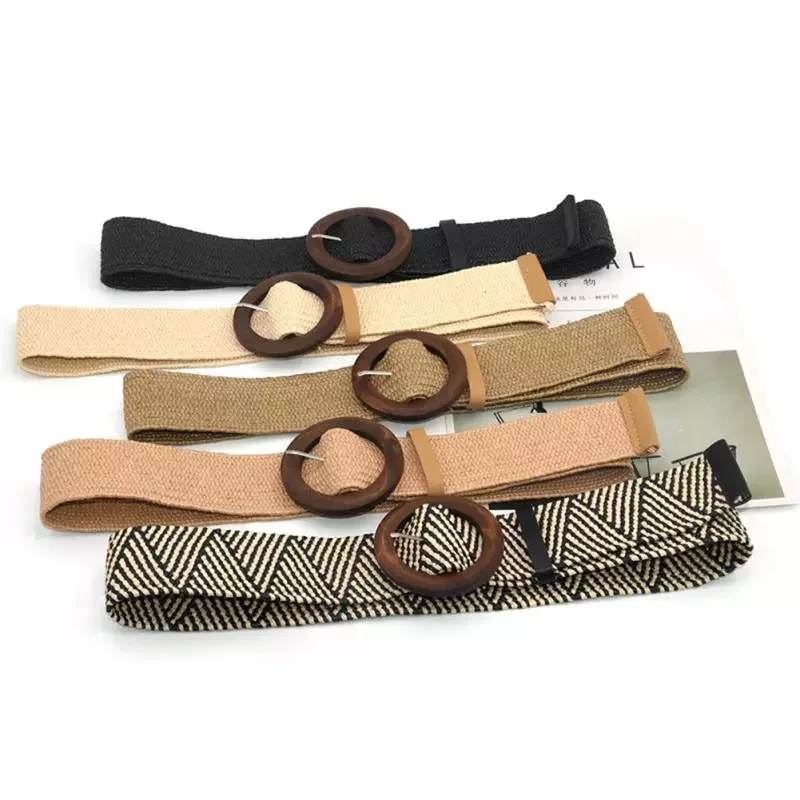 

Free shipping Waist Belt Casual Knitted Belt Straw Woven Belt Woven Canvas Elastic Expandable Braided Stretch Belts Plain Webbin