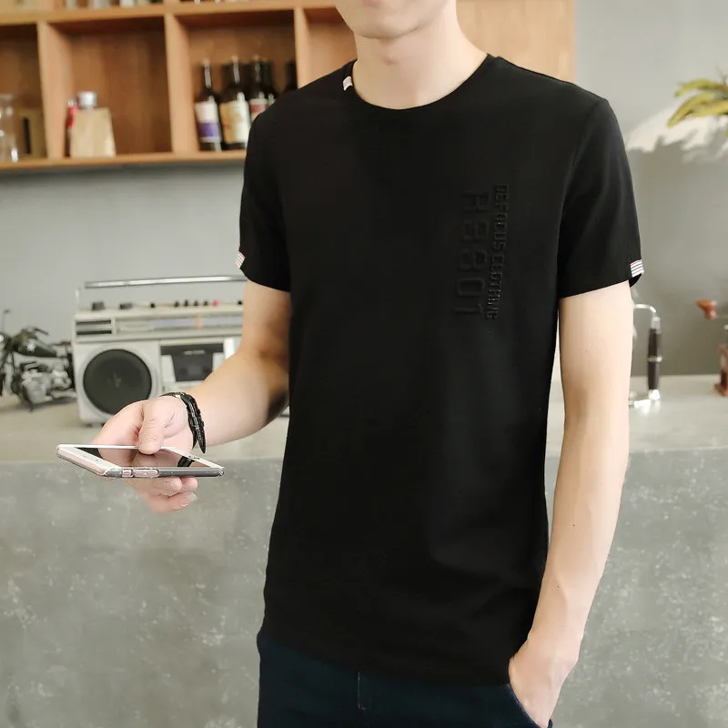 

9088-T -New men's short-sleeved t-shirt round neck half sleeve top