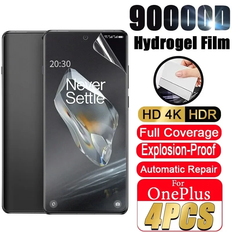 4 шт. гидрогелевая пленка HD для OnePlus 13 12 11 10 9 8 Pro 12R с полным покрытием экрана 10T 7 ACE 2 3