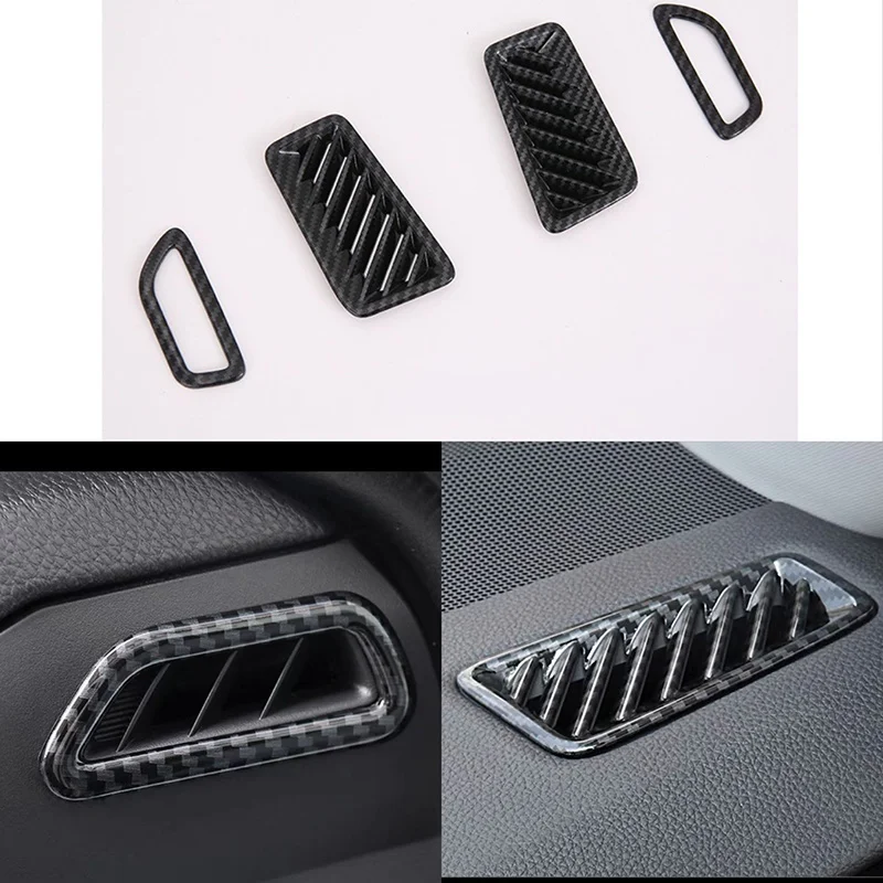 

1Set Carbon Fiber Pattern For Toyota For RAV4 2019 2020 2021 Front Upper Conditioner Air Outlet Decoration Interior Mouldings