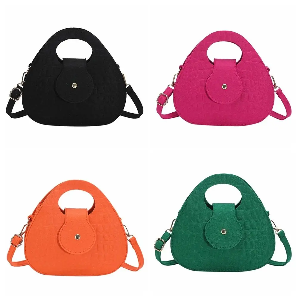 Solid Color Shoulder Bag Felt Crossbody Bags for Women Trendy Portable Purses for Ladies Female Party