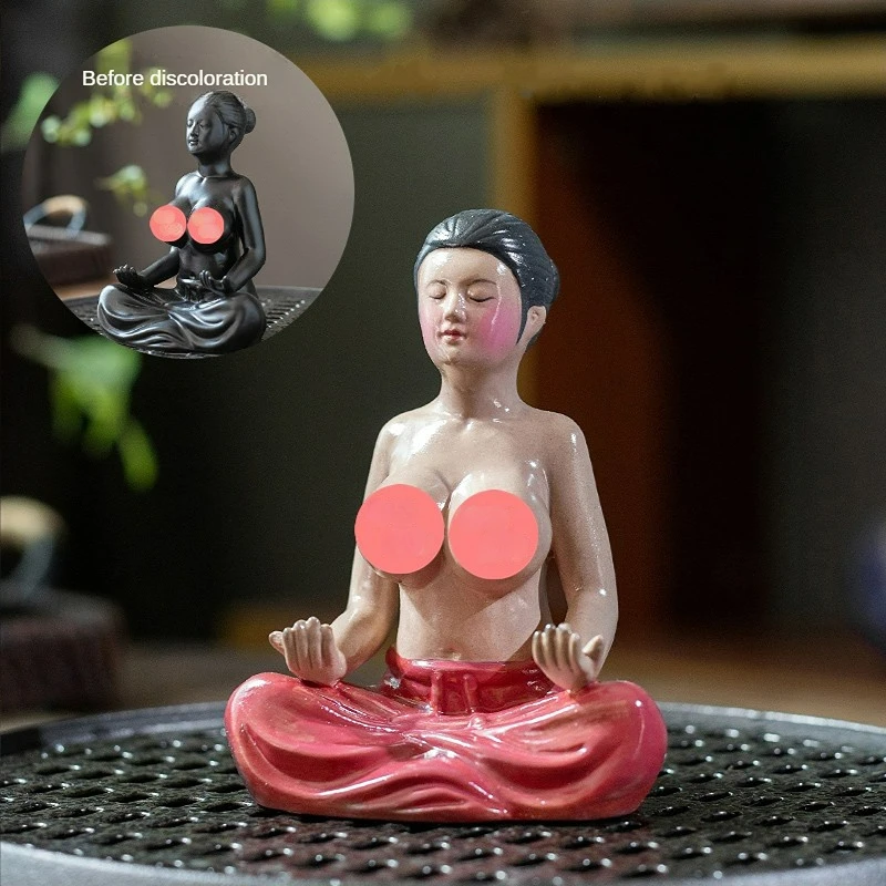 

Nurturing Discoloration Beauties Tea Pet Color Changing Ceramic Temperature Change Tea Pet Adult Sexy Art Body Creative Ornament