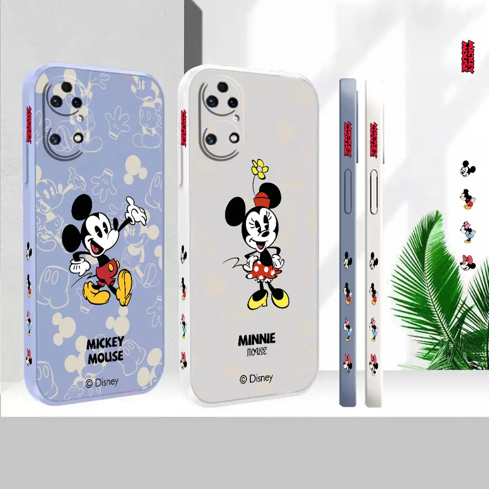 

Liquid Silicone For Huawei P60 P50 P40 P30 P20 Mate 50 40 30 20X 20 10 Pro Plus Colour Cover Mickey Minnie Mouse Case Funda Capa