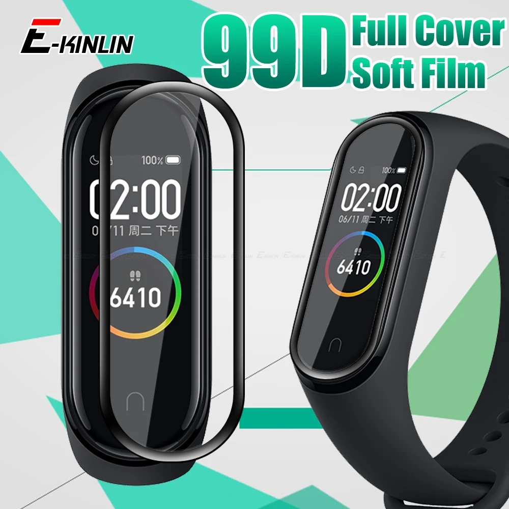 

Изогнутая мягкая защитная пленка 99D для смарт-часов XiaoMi Mi Band 5 4 NFC, полное покрытие, защита экрана, не закаленное стекло