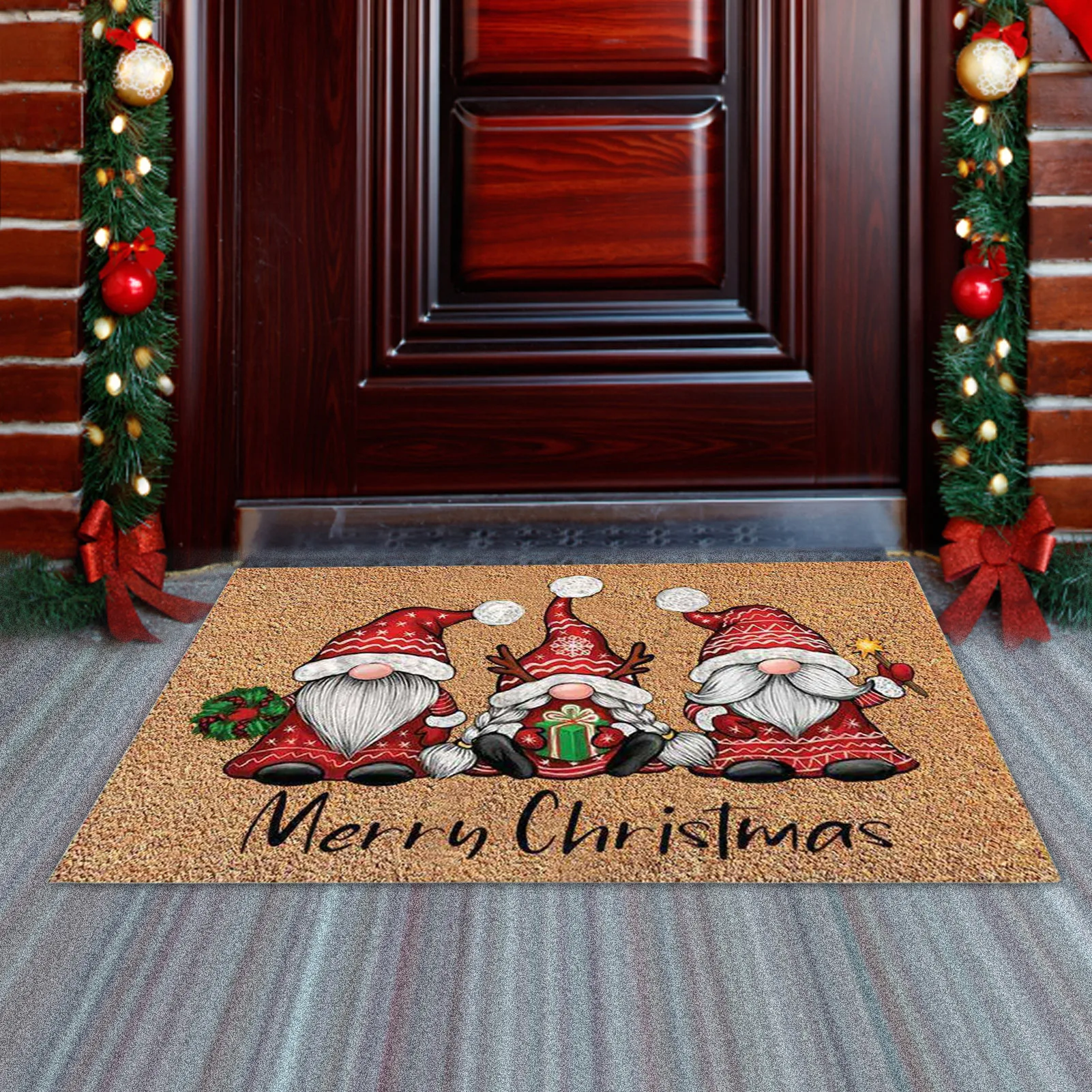 

Christmas Welcome Porch Rugs Welcome Mat Gnome Doormat Front Christmas Gnome Door Mat Indoor Outdoor Doormats Entrance Carpet