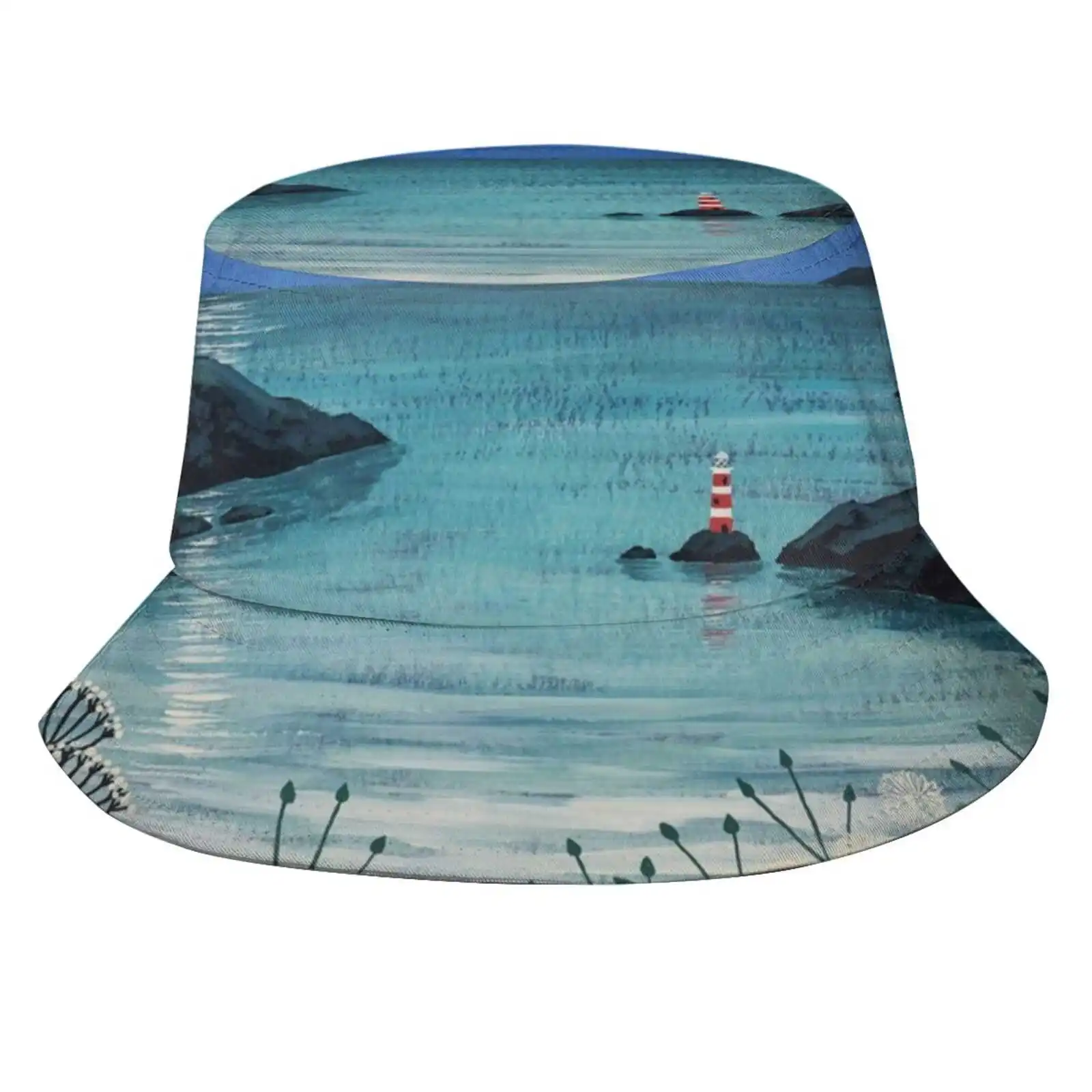 Солнцезащитная Кепка Time And Tide шляпа рыбака Панама ночная сцена морской пейзаж