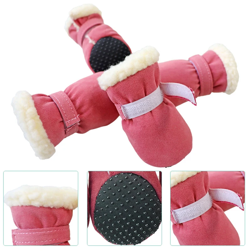 

Зимние теплые Нескользящие ботинки для щенков, 4 шт.