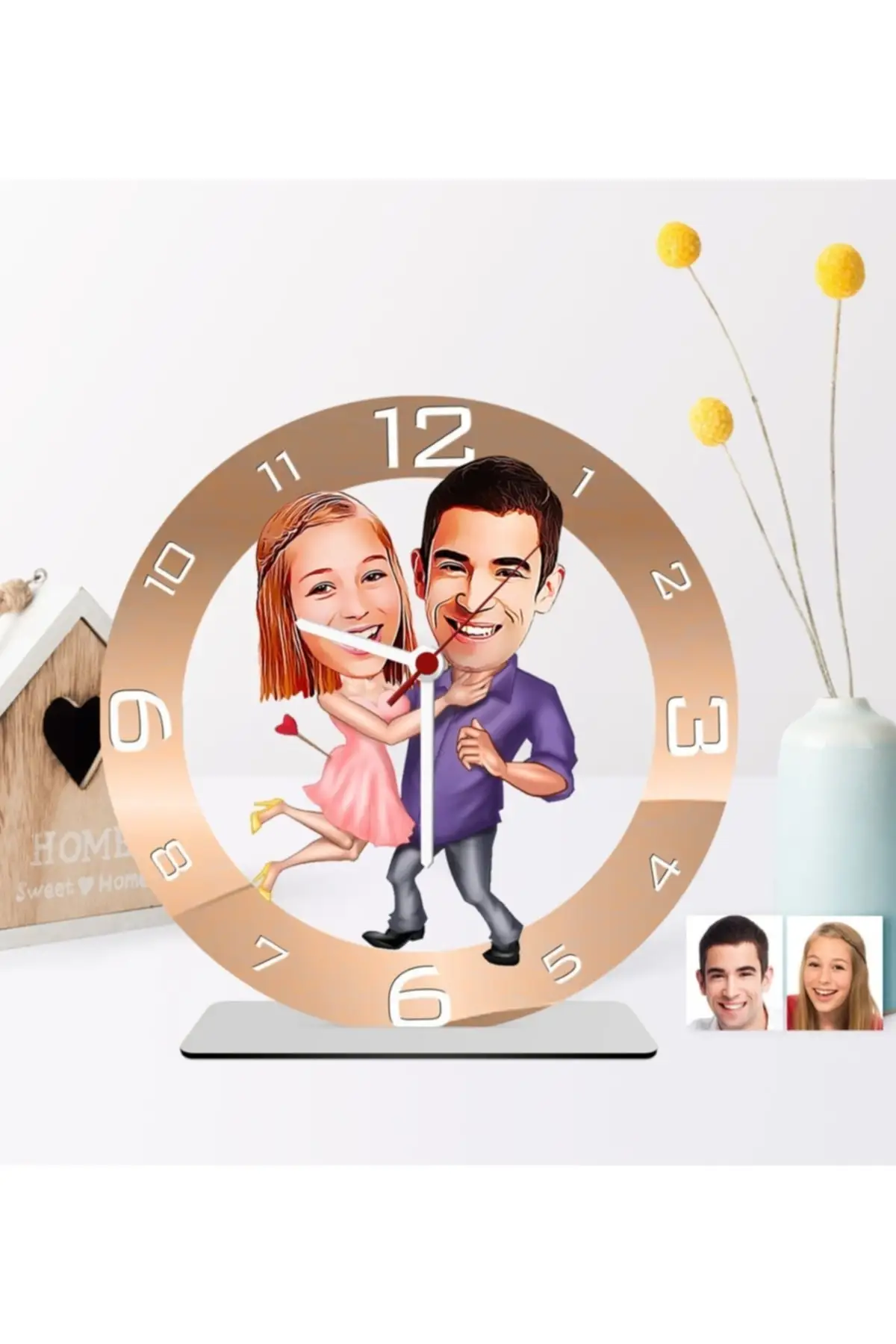 

Personalized women's Cartoon 3d Wooden Trinket And Name Date Daisy Necklace Set-36