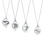 Женское колье в форме сердца, из серебра 100% пробы