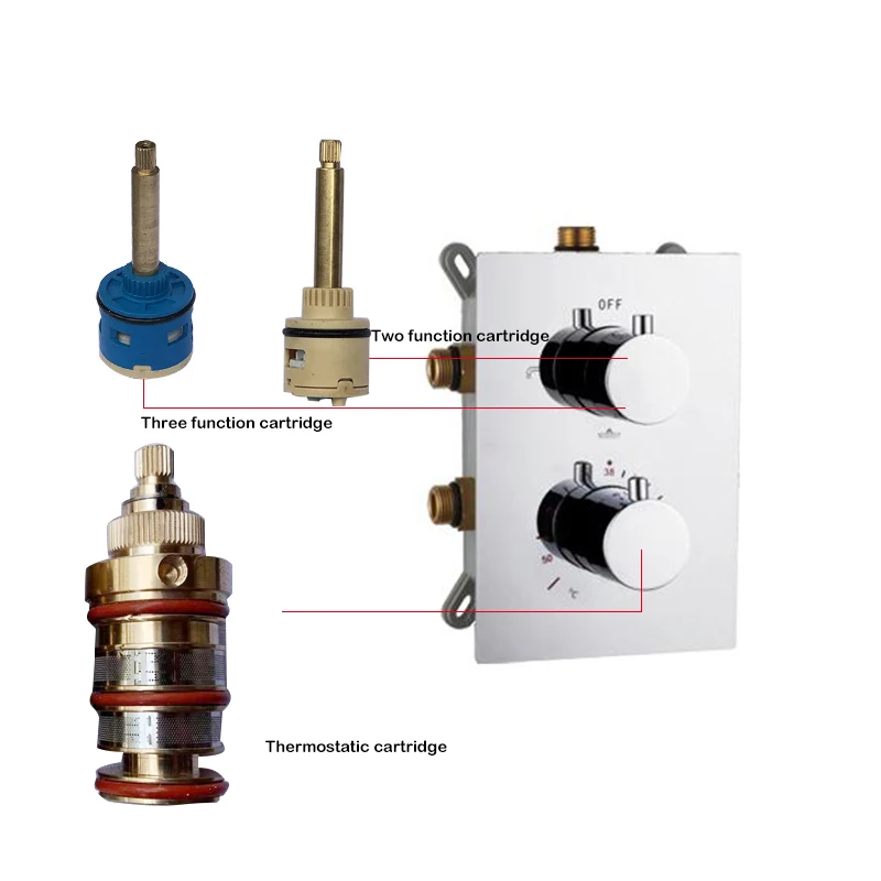

The Cartridge For Thermostatic Shower Faucet Mixing Valve Concealed Easy-mount Box Brass Concealed Valve