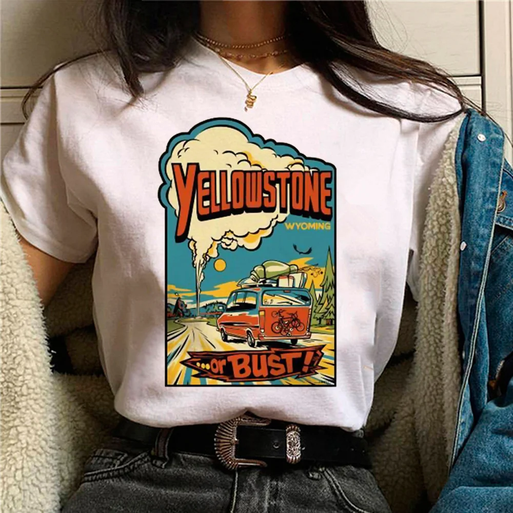 Футболка Yellowstone женская с принтом манга harajuku Забавный Топ Женская аниме одежда