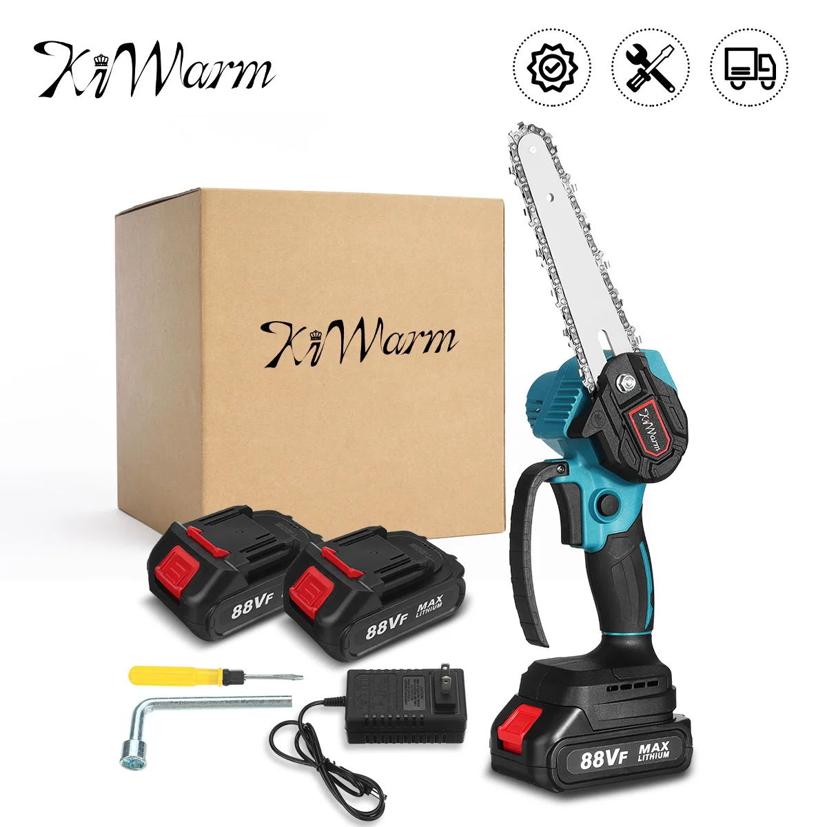 

6 Inch Removable Pruning Electric Carbon Steel Chainsaw With Lithium Battery Woodworking Tools For Garden For Makita 18V Battery