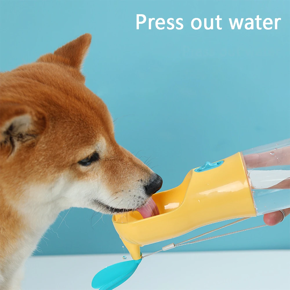 

400 мл, портативная бутылка для воды для домашних животных, кошек и собак, прочный диспенсер для воды с кормушкой и шнурком для путешествий