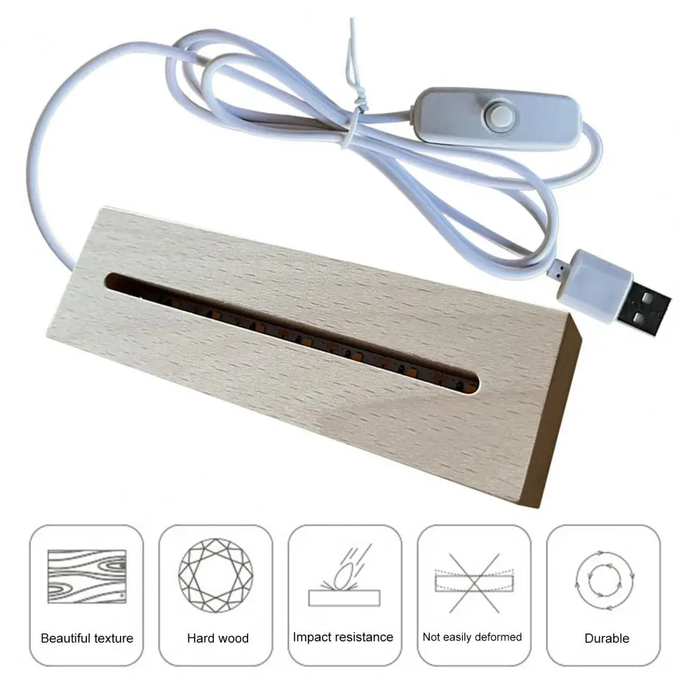 

Led Lamp Energy-saving Led Bedside Lamps with Non-glaring Flicker-free Design Usb Plug-and-play Feature on Wooden Base for Decor