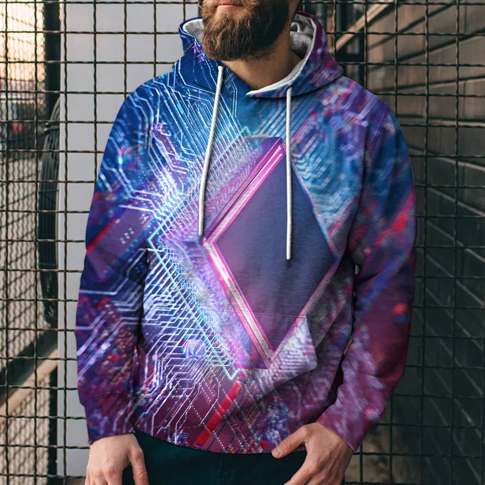 

Толстовка с капюшоном для мужчин и женщин, Модный свитшот с принтом электронных чипов, худи, детская одежда в стиле хип-хоп, женский спортивн...