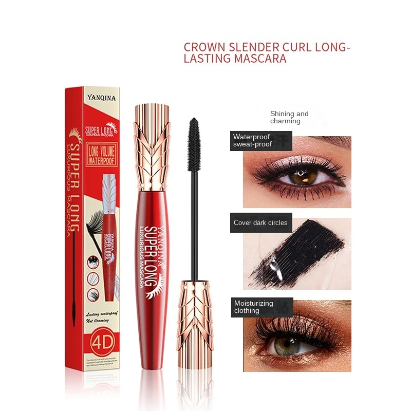 

4D Mascara New Cosmetics with Silica Gel Brush Head Waterproof and Sweatproof Slim Long Curl High Quality Professional Makeup