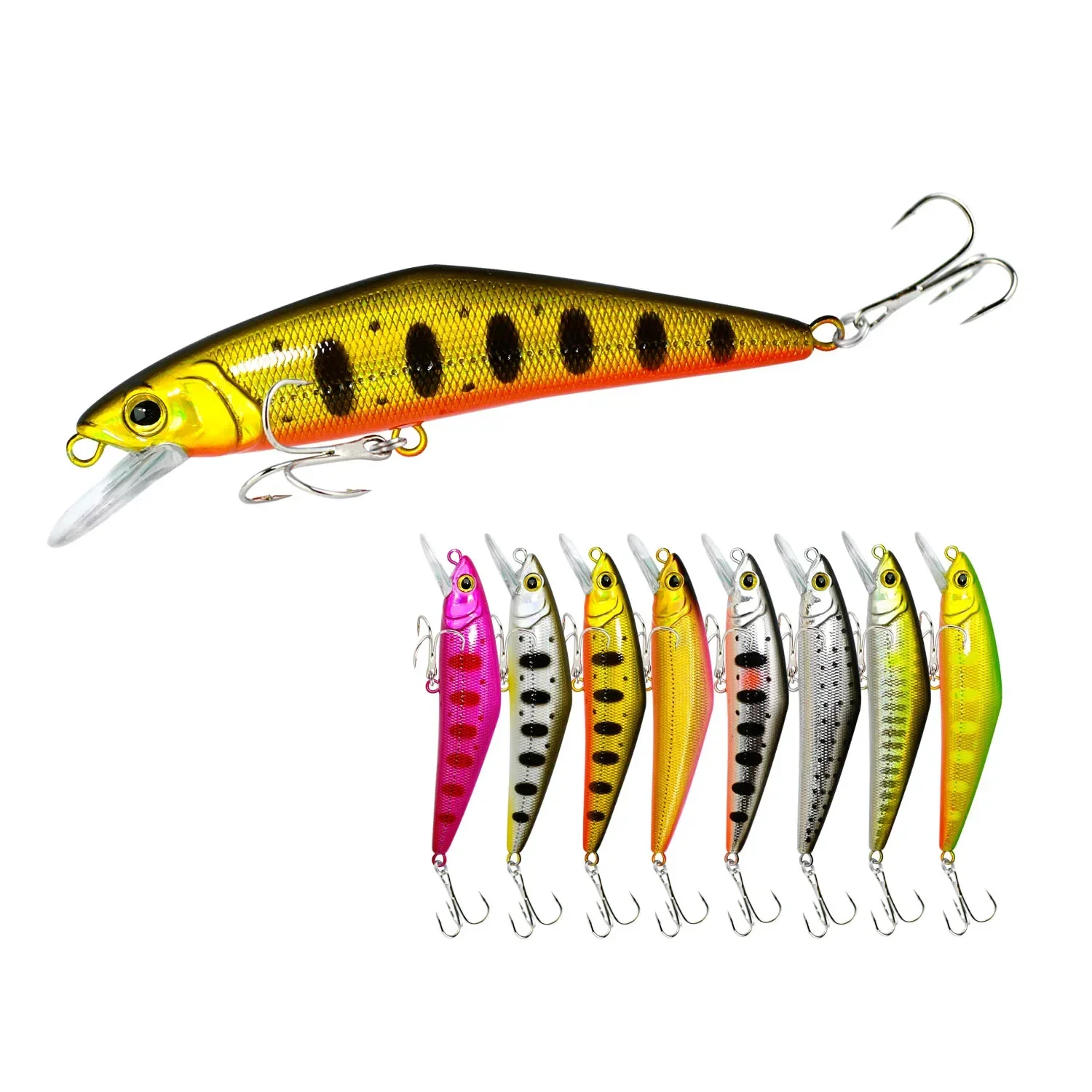 Фото Официальная D-образная приманка Afishlure D-контакт Smith Minnow Trout Wobbler Se этомelo Leurre 72 Leurre Dur Pêche En Mer №4