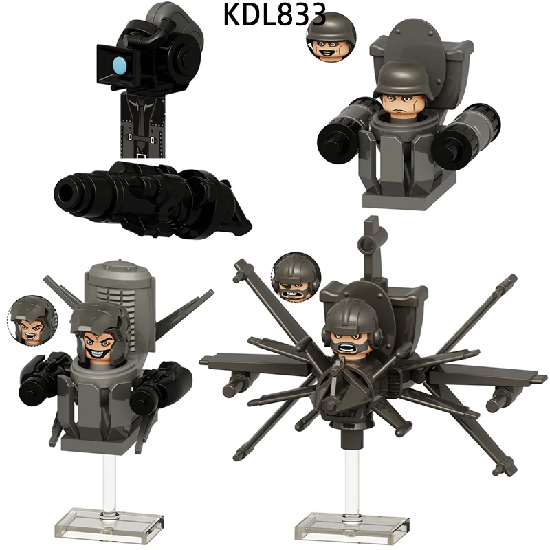 Платок Skibidi TV Man модель туалета блоки MOC набор кирпичей подарки игрушки для детей