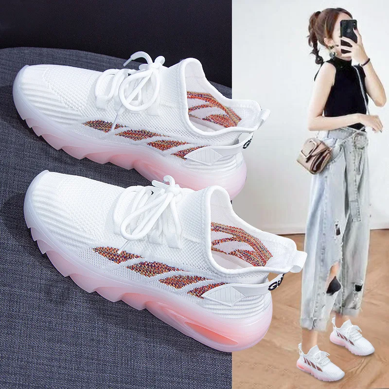 Weaving Women's Shoes 2022 Ins Korean Summer New Sports Shoes Female Students Breathable Leisure Fitness Running Shoes Women