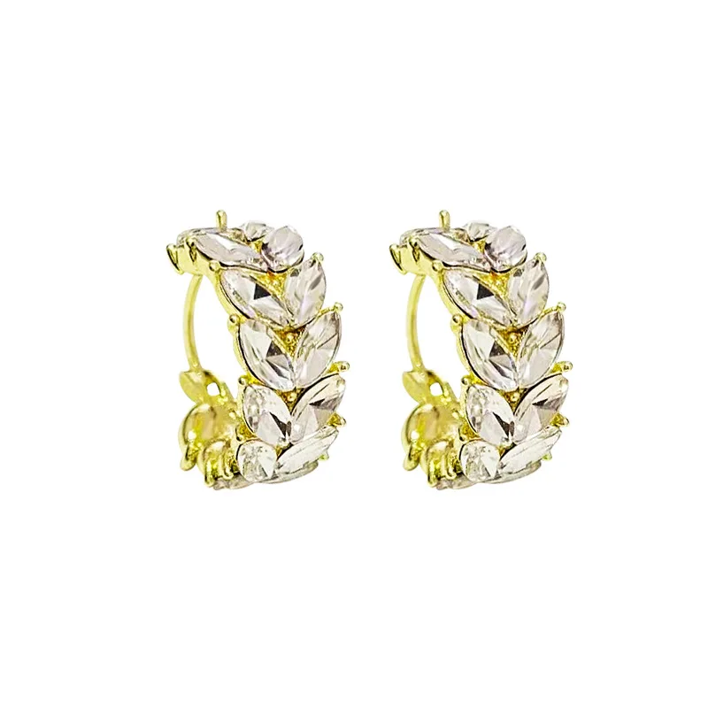 WAKA циркониевое кольцо из пшеницы с пряжкой для ушей женщин легкие роскошные