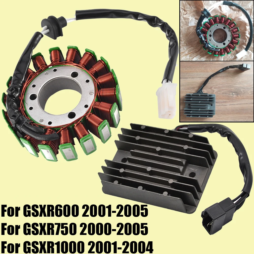 Rectificador regulador de motocicleta, bobina de estator, para Suzuki GSX-R, GSXR 600, 750, 1000, 2001, 2002, 2003, GSXR600, GSXR750, GSXR1000