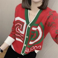 2022 summer cardigans for women knit long sleeve green v neck button up loose sweater ladies commute office jacket spring autumn
