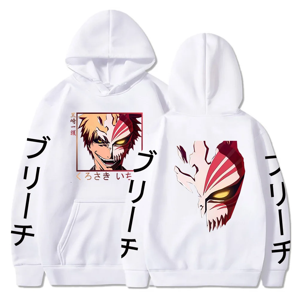 

Hot Sale Newest Hot Anime Bleach Kurosaki Ichigo Hoodie Punk Anime Print Clothes Hip-Hop High Street Sweatshirts