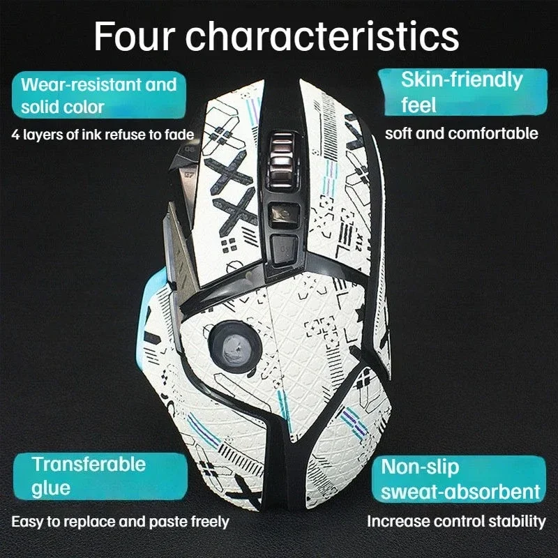 Фото Противоскользящая лента-накладка для Logitech G502 Hero, впитывающая пот, прочная, для игрового контроллера. №2