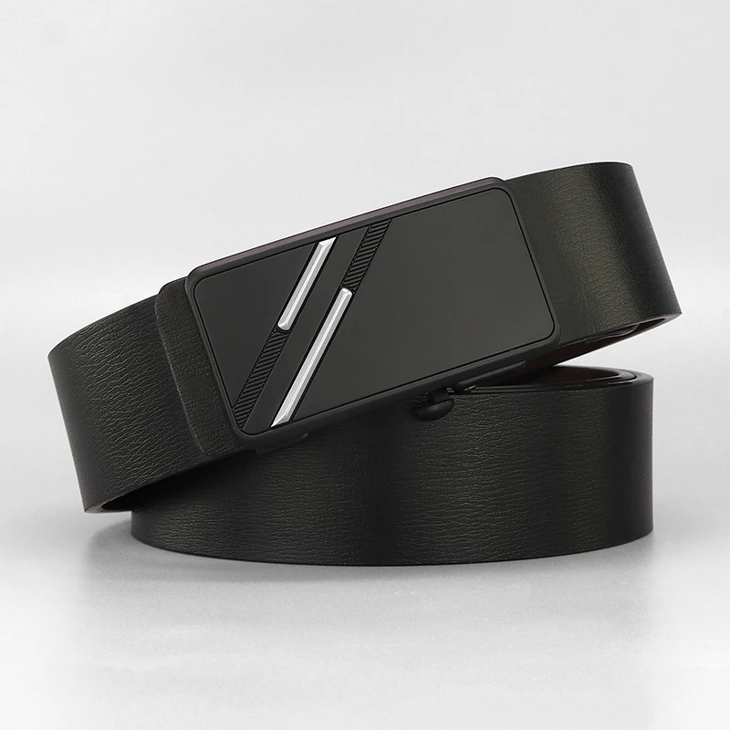 Ремень мужской из натуральной кожи с автоматической пряжкой 3 4 см