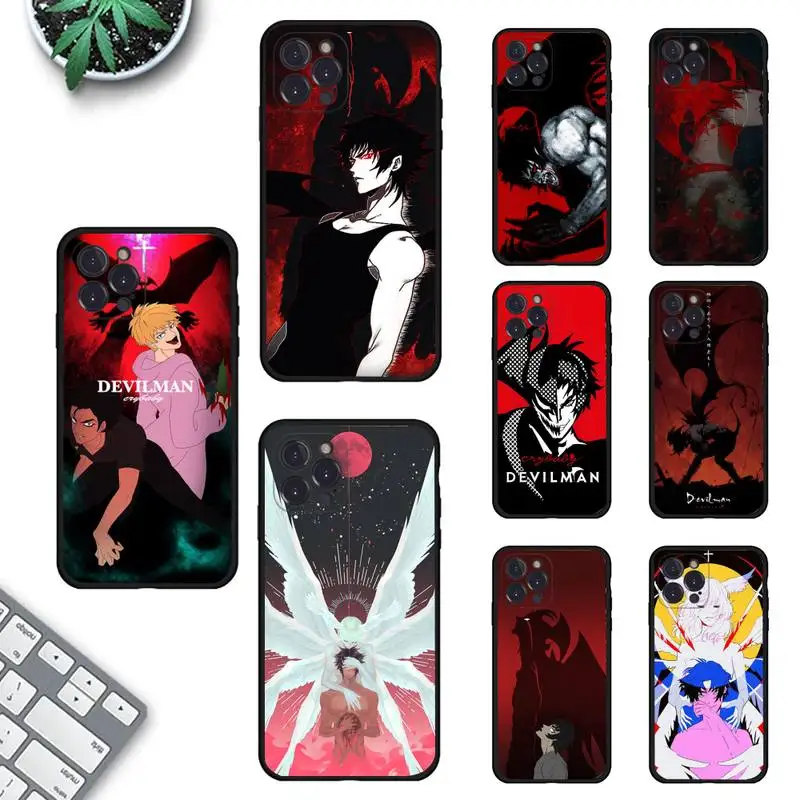 

DEVILMAN crybaby Phone Case For iPhone 14 11 12 13 Mini Pro Max 8 7 6 6S Plus X SE 2020 XR XS Funda Case