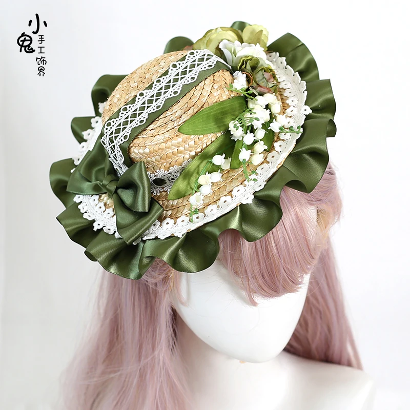 

Lily of the Valley Mori Girl Retro Top Hat Hairpin Lolita KC Headwear Hair Hoop Sweet Cute Headband Side Clip Hair Accessories