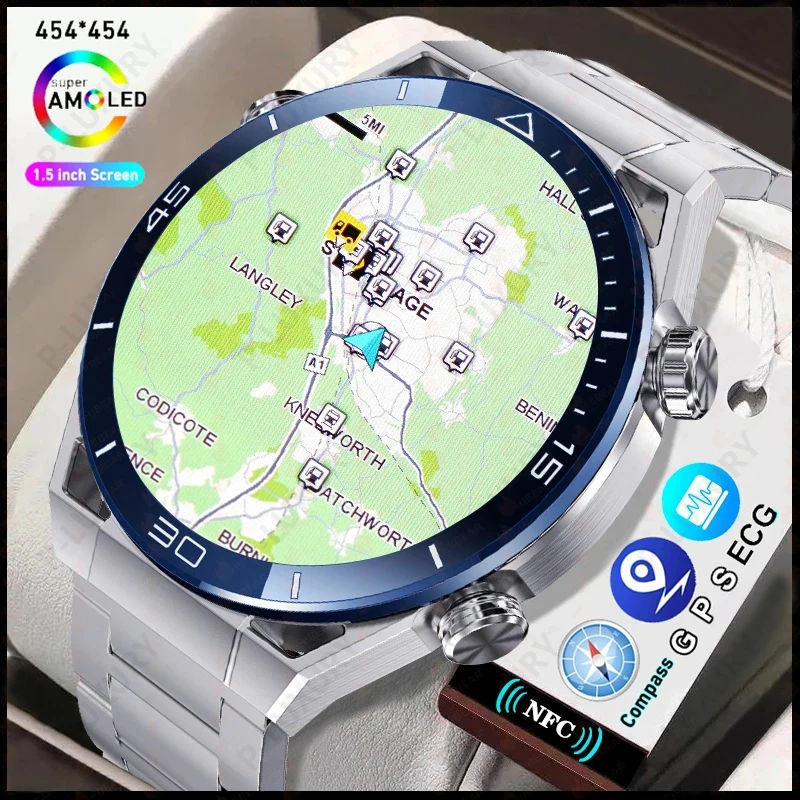 

Смарт-часы для Huawei Watch Ultimate мужские, умные часы с функцией измерения ЭКГ + ППГ, Bluetooth, GPS, трекером движения, компасом, браслетом, деловые часы