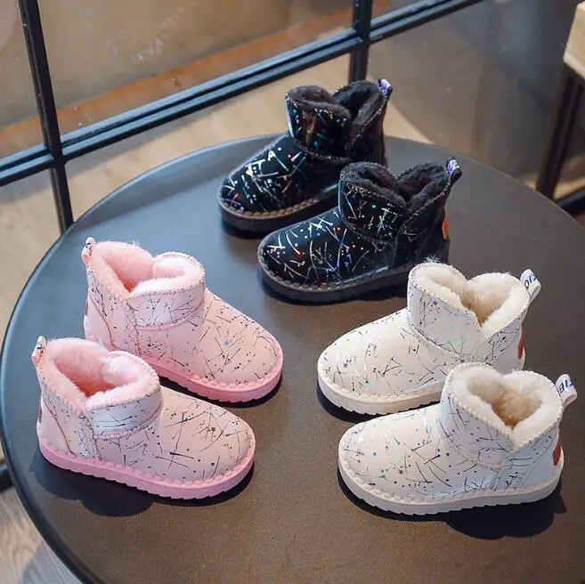 

Fashion Children Casual Shoes Baby Boys Girls Snow Boots Kids Warm Plush Running Shoes Brand Sport Shoes Child Shelle Sneakers