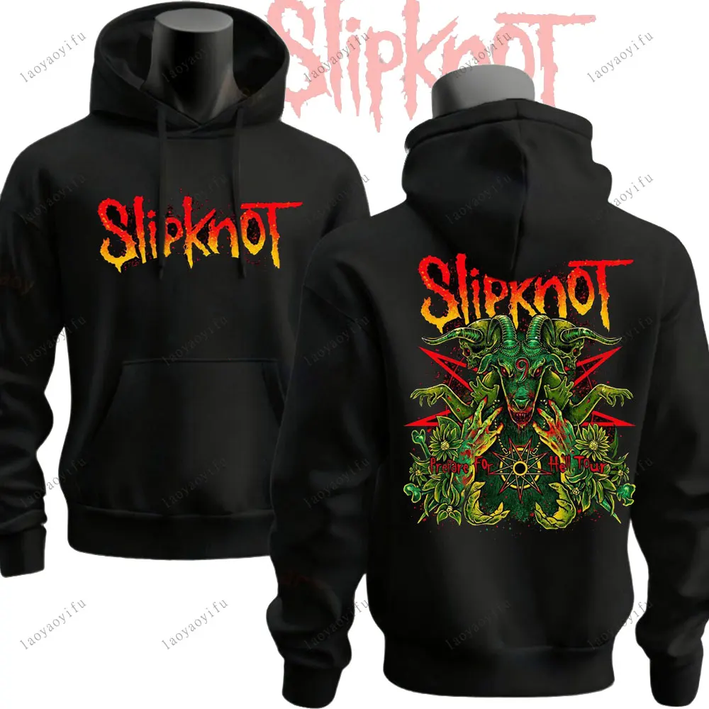 Фото Новинка 2025, ретро, повседневный стиль, S-Slipknot, рок-группа, женские и мужские толстовки с капюшоном, повседневная одежда, теплая уличная одежда, пуловеры №1