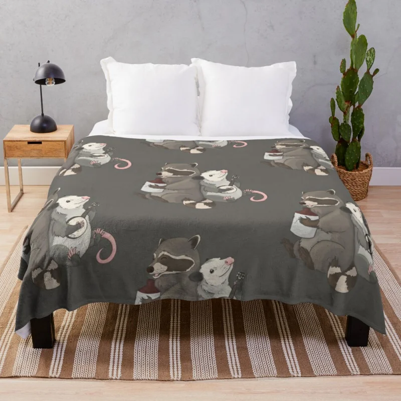 

Opossum and a Racoon, игровые инструменты, бросок, одеяло, пушистое одеяло, s Kawaii одеяло, оверсайз плед одеяло