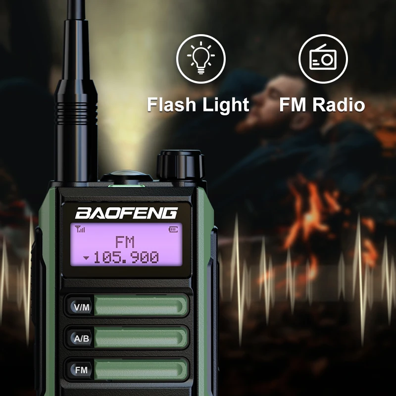 2PCS BaoFeng UV-16 Walkie Talkie High Power IP68 Water-proof TYPE-C Charger Long Range Dual Band Transceiver Ham Two-Way Radio